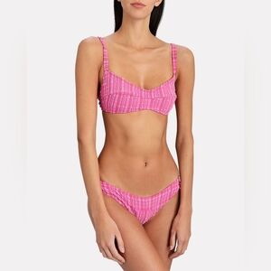 NWOT LISA MARIE FERNANDEZ GOLDWYN STRIPED SEERSUCKER BIKINI SET